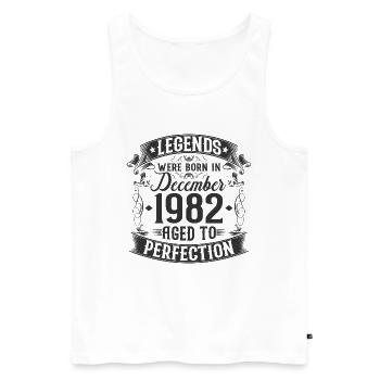 Millésime de décembre né en 1982 millésime anniversaire - Débardeur bio Premium Homme - blanc - Devant - Michal (187cm)