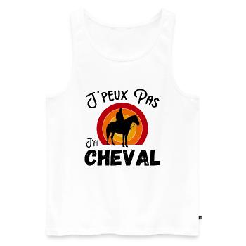 j'peux pas j'ai cheval -Retro vintage - Débardeur bio Premium Homme - blanc - Devant - Michal (187cm)