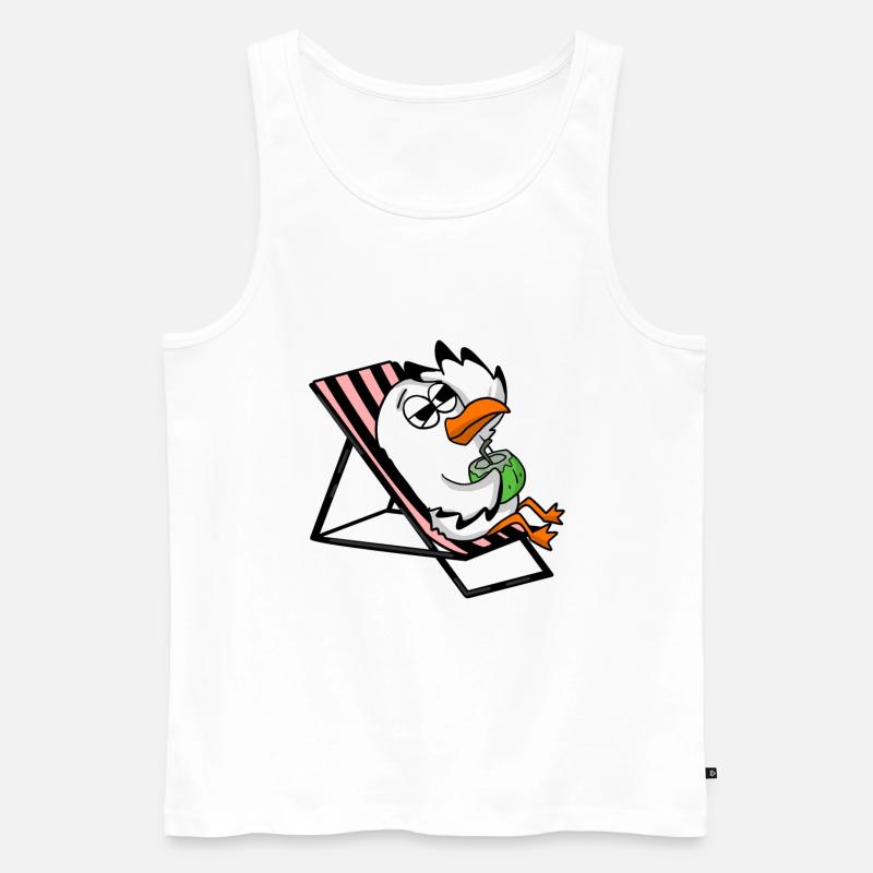 Möwe - Männer Premium Bio Tank Top - Weiß