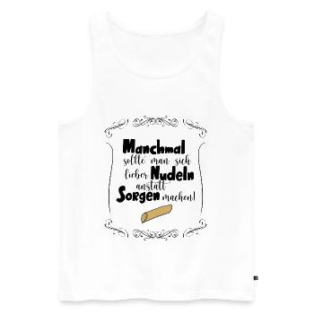 Nudeln - Männer Premium Bio Tank Top - Weiß - Vorne - Michal (187cm)