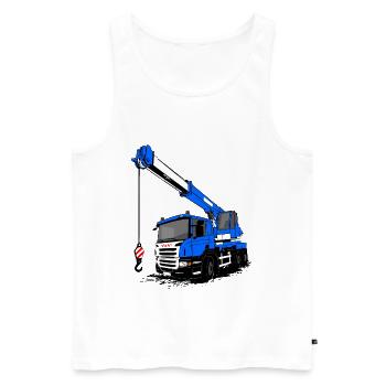 Voiture grue - grue - camion grue - camion grue - Débardeur bio Premium Homme - blanc - Devant - AI Model Male 178 light (178cm)