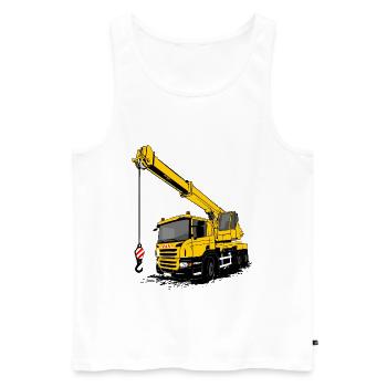 Voiture grue - grue - camion grue - camion grue - Débardeur bio Premium Homme - blanc - Devant - AI Model Male 178 light (178cm)