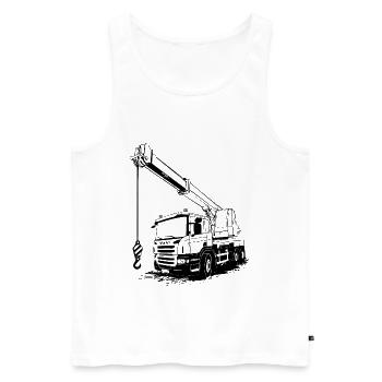 Voiture grue - grue - camion grue - camion grue - Débardeur bio Premium Homme - blanc - Devant - AI Model Male 178 light (178cm)