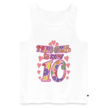 10. Geburtstagsgeschenk für Mädchen, niedlich 10 Jahre alt - Männer Premium Bio Tank Top - Weiß - Vorne - Michal (187cm)