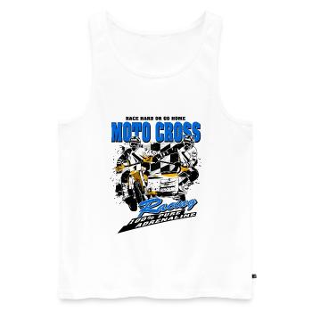 Sidecarcross - sidecar moto cross - Men's Premium Organic Tank Top - white - Front - AI Model Male 178 light (178cm)