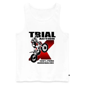 Trial - Trialsport - Moto Trial - Motorcycle Trial - Männer Premium Bio Tank Top - Weiß - Vorne - AI Model Male 178 light (178cm)