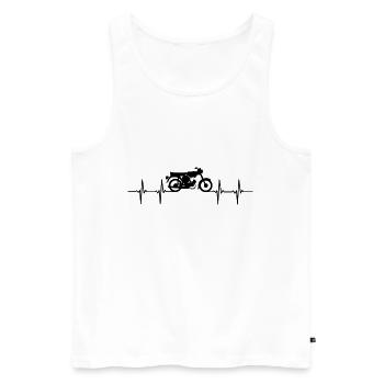 Hirondelle Simme S51 RDA Deux temps Herzschla Moped - Débardeur bio Premium Homme - blanc - Devant - AI Model Male 178 light (178cm)