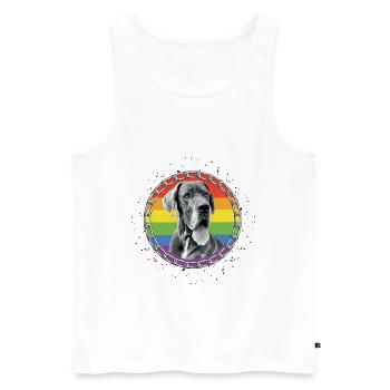Great Dane or Danish Great Dane Pride - bright - Men's Premium Organic Tank Top - white - Front - AI Model Male 178 light (178cm)