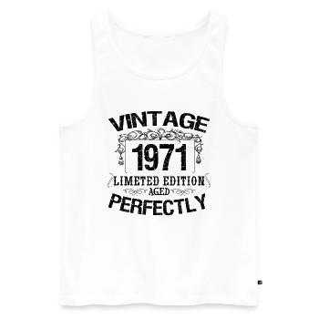 1971 Vintage | Limited edition 1971 aged perfectly - Men's Premium Organic Tank Top - white - Front - Michal (187cm)