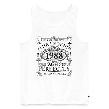 1988 | Die Legende seit 1988 Geburtstag - Männer Premium Bio Tank Top - Weiß - Vorne - AI Model Male 178 light (178cm)