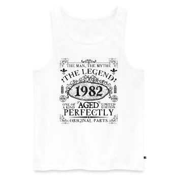 1982 | Die Legende seit 1982 Geburtstag - Männer Premium Bio Tank Top - Weiß - Vorne - AI Model Male 178 light (178cm)