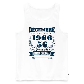 décembre 1966 Edition original | Vintage 1966 - Débardeur bio Premium Homme - blanc - Devant - Michal (187cm)