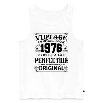 1976 Vintage Anniversaire 1976 original birthday - Débardeur bio Premium Homme - blanc - Devant - Michal (187cm)