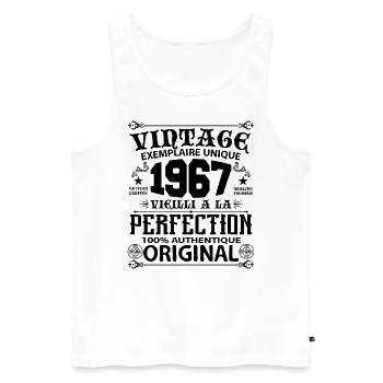 1967 Vintage Anniversaire 1967 original birthday - Débardeur bio Premium Homme - blanc - Devant - Michal (187cm)