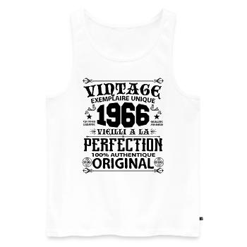 1966 Vintage Anniversaire 1966 original birthday - Débardeur bio Premium Homme - blanc - Devant - Michal (187cm)