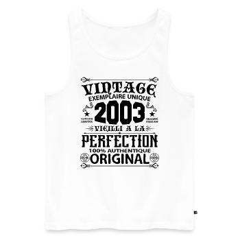 2003 Vintage Anniversaire 2003 original birthday - Débardeur bio Premium Homme - blanc - Devant - Michal (187cm)