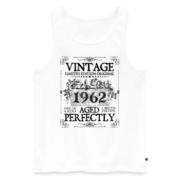 1962| Vintage Perfekt gealtert seit 1962 Geburtstag - Männer Premium Bio Tank Top - Weiß - Vorne - Michal (187cm)