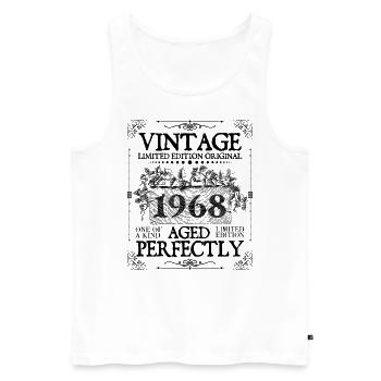 1968 | Vintage Aged Perfectly since 1968 birthday - Men's Premium Organic Tank Top - white - Front - Michal (187cm)