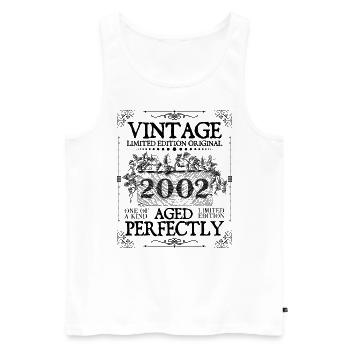 2002| Vintage Aged Perfectly since 2002 birthday - Men's Premium Organic Tank Top - white - Front - Michal (187cm)