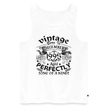 December 1995 | 1995 Vintage | born in December - Men's Premium Organic Tank Top - white - Front - Michal (187cm)