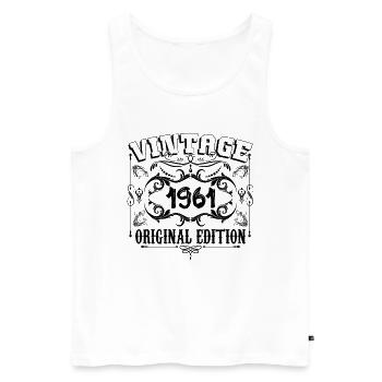 1961 | Vintage Aged Original 1961 birthday gift - Men's Premium Organic Tank Top - white - Front - Michal (187cm)