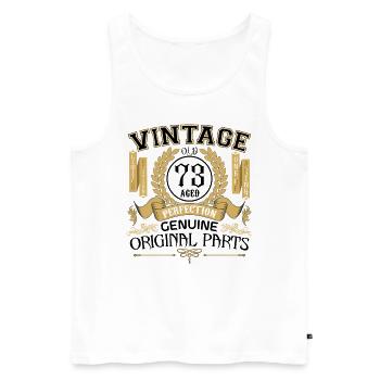 Vintage 73 years - birthday gift 73 years !!! - Men's Premium Organic Tank Top - white - Front - AI Model Male 178 light (178cm)
