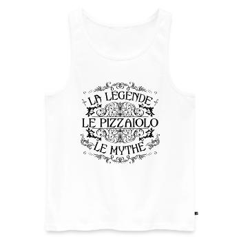 Pizzaiolo | la légende Pizzaiolo le mythe - Débardeur bio Premium Homme - blanc - Devant - Michal (187cm)