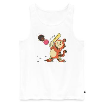 Joueur de cricket avec jeu de cricket Kiwi bird - Débardeur bio Premium Homme - blanc - Devant - AI Model Male 178 light (178cm)