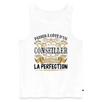 Conseiller | le Meilleur cadeau Conseiller - Débardeur bio Premium Homme - blanc - Devant - AI Model Male 178 light (178cm)