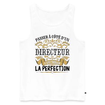 Directeur | le Meilleur cadeau Directeur - Débardeur bio Premium Homme - blanc - Devant - Michal (187cm)