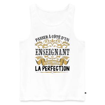Enseignant | le Meilleur cadeau Enseignant - Débardeur bio Premium Homme - blanc - Devant - Michal (187cm)