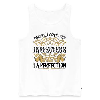 Inspecteur | le Meilleur cadeau Inspecteur - Débardeur bio Premium Homme - blanc - Devant - AI Model Male 178 light (178cm)