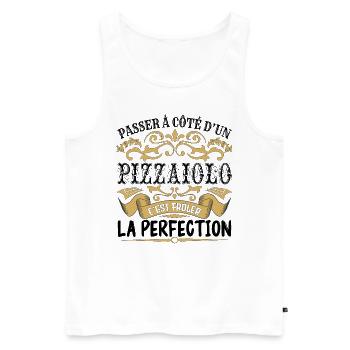Pizzaiolo | le Meilleur cadeau Pizzaiolo - Débardeur bio Premium Homme - blanc - Devant - Michal (187cm)