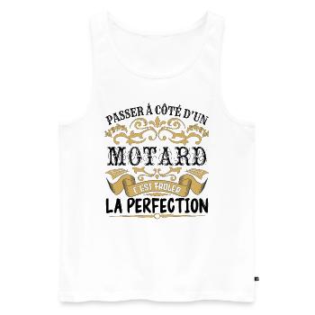 Motard | le Meilleur cadeau Motard - Débardeur bio Premium Homme - blanc - Devant - Michal (187cm)