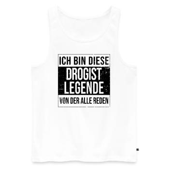 Apotheker Geburtstag geboren Legende Drogist - Männer Premium Bio Tank Top - Weiß - Vorne - Michal (187cm)