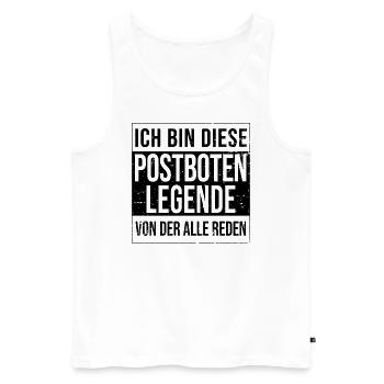Postboten Geburtstag geboren Legende Postbote - Männer Premium Bio Tank Top - Weiß - Vorne - Michal (187cm)