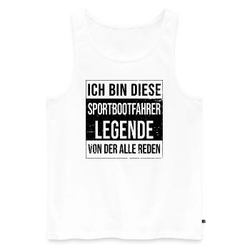 Sportboote Yachting geborene Legende - Männer Premium Bio Tank Top - Weiß - Vorne - Michal (187cm)