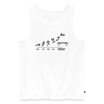 Week-end Fitness Workout Trampoline Hall Sports - Débardeur bio Premium Homme - blanc - Devant - Michal (187cm)