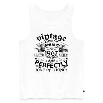 Januar 1967 | Jahrgang 1967 | geboren im Januar - Männer Premium Bio Tank Top - Weiß - Vorne - Michal (187cm)