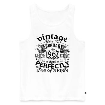 Februar 1967| Jahrgang 1967 | geboren im Februar - Männer Premium Bio Tank Top - Weiß - Vorne - Michal (187cm)