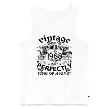 Februar 1988 | Jahrgang 1988 | geboren im Februar - Männer Premium Bio Tank Top - Weiß - Vorne - Michal (187cm)