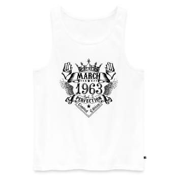 Vintage March 1963 March 1963 born in March - Men's Premium Organic Tank Top - white - Front - Michal (187cm)