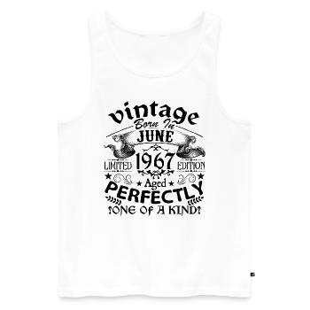 Juni 1967 | Jahrgang 1967 | geboren im Juni - Männer Premium Bio Tank Top - Weiß - Vorne - Michal (187cm)