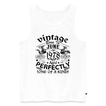 Juni 1978| Jahrgang 1978 | geboren im Juni - Männer Premium Bio Tank Top - Weiß - Vorne - Michal (187cm)