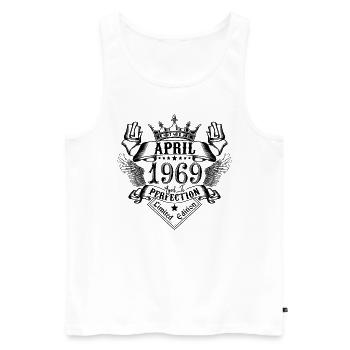 Vintage April 1969 April 1969 born in April - Men's Premium Organic Tank Top - white - Front - Michal (187cm)