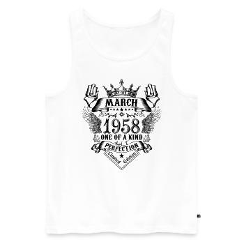 Geburtstag März 1958 geboren im März 1958 - Männer Premium Bio Tank Top - Weiß - Vorne - Michal (187cm)