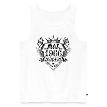 Vintage May 1966 May 1966 born in May - Men's Premium Organic Tank Top - white - Front - Michal (187cm)