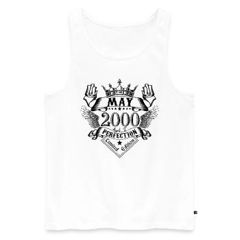 Vintage May 2000 May 2000 born in May - Men's Premium Organic Tank Top - white - Front - Michal (187cm)