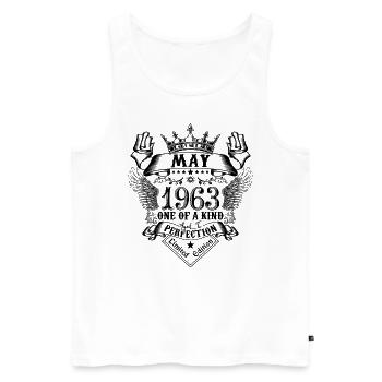 Geburtstag Mai 1963 geboren im Mai 1963 - Männer Premium Bio Tank Top - Weiß - Vorne - Michal (187cm)