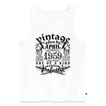 Geburtstag 1959 April 1959! geboren im April 1959 - Männer Premium Bio Tank Top - Weiß - Vorne - Michal (187cm)